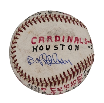 1965 Bob Gibson Game Used Baseball From His First 20th Win (MEARS and JSA)